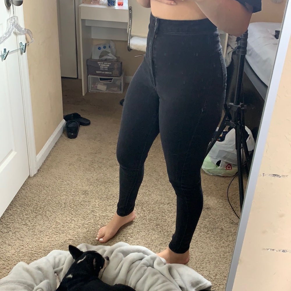Super high waisted black jeans